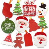 Etiquetas de regalo de Navidad, 100 piezas coloridas etiquetas de papel kraft de Navidad Etiquetas colgantes con cuerdas de organza para decoraciones de regalo de Navidad
