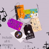 Etiquetas de Halloween - 60 Piezas Etiquetas de Halloween Personalizadas- Etiquetas de Feliz Halloween - Etiquetas de Halloween con Cuerda