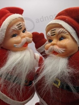 Vintage anni 1960 floccato danza Babbo Natale Babbo Natale decorazione coppia