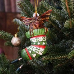 Gremlins Gizmo Fata Luce Cappello di Babbo Natale Appeso Figurina di Natale Ornamento Decor C