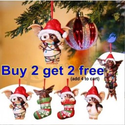 Gremlins Gizmo Fairy Light Santa Hat 크리스마스 피규어 장식품 장식