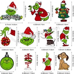 24X Buon Natale Grinch Ornamenti Albero di Natale Appeso Decorazione Figura Pendente