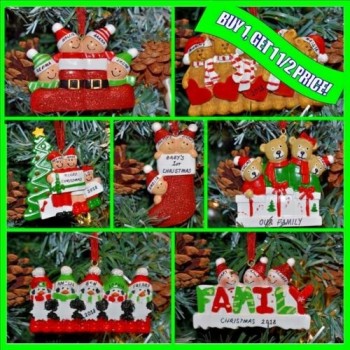 Personalizzato Famiglia Natale XMAS Albero Decorazione Pallina Regalo Ornamento Nomi