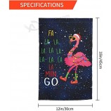 Aangepaste Tuinvlag Kerst Flamingo Boom 12.5