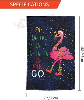 Bandera de jardín personalizada Árbol de flamenco de Navidad 12.5