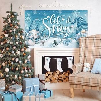 冬のノームフラグ3 x 5フィートグロメット付き雪のクリスマスフラグ大きな両面クリスマスバナーフラッグクリスマス新年ホリデーパーティーガーデ