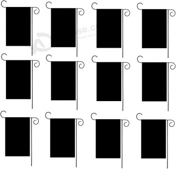 FLAGLINK Bandiere da giardino vuote nere solide 12x18 pollici - Bandiere fai-da-te pianure a doppia faccia per impieghi gravosi - Bandiere decorative per cortile all'aperto per vin