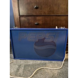 VTG 2ft wide Pepsi Logo Light Box 110V Metal Lighted Hanging Wall Sign FREE SHIP