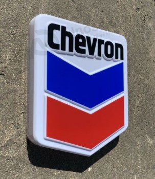 CHEVRON BENZINA LED LIGHT BOX GARAGE GASOLIO PUBBLICITÀ WALL SIGN AUTOMOBILIA