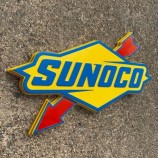 SUNOCO 3D EMBOSSED LIGHT BOX LED WALL SIGN GARAGE ESSENCE VOITURE VINTAGE GAZ & OIL