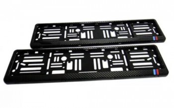 2x Echte 3D Carbon Fiber Europese Grootte Kentekenplaat Frame Houder Voor M Style BMW