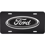 BLACK CARBON FIBER LOOK PRINTED FORD VEHICLE LICENSE PLATE TRUCK AUTO TAG