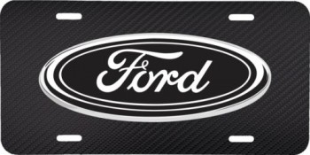 BLACK CARBON FIBER LOOK PRINTED FORD VEHICLE LICENSE PLATE TRUCK AUTO TAG