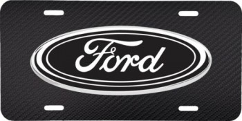 ETICHETTA AUTO PER CAMION STAMPATA IN FIBRA DI CARBONIO NERA CON TARGA PER VEICOLI FORD