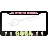 Je préférerais boire du cadre de plaque d’immatriculation de voiture en aluminium Boba