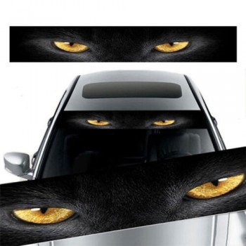 1x Calcomanía de coche Yellow Eye Leopard Graphics Pegatina de vinilo para parabrisas resistente al agua