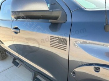 トラック用マットブラックアメリカ国旗ダイカットビニールステッカー、SUV 7.25 