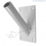 White Flag Pole Holder Wall Mount Bracket Christmas Tree Flagpole Metal Single