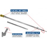 5ft Flag Pole Tangle Free Flag Pole Spinning Residential Wall Pole Kit Staffa S