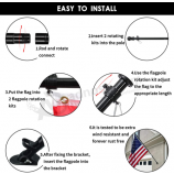 Kit asta per bandiera 5Ft Flag Pole House Porch Supporto nero Staffa di montaggio a parete Nuovo