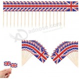 Union Jack Cure-Dent 200Pcs Cocktail BBQ Fruit Cupcake Topper Royal Street Party