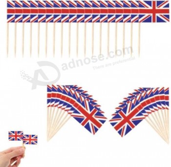 Union Jack Cure-Dent 200Pcs Cocktail BBQ Fruit Cupcake Topper Royal Street Party