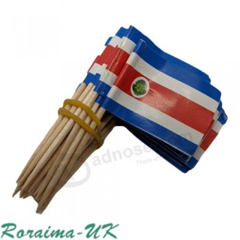 Costa Rica cure-dents MINI drapeau Papier bâtonnets Fête Cocktail Traiteur Pays