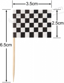 Pangda 100 Pack Checkered Racing Flag Cure-dents Cupcake Picks Cure-dents Flag Di