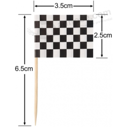 Pangda 100 Pack Checkered Racing Flag Toothpicks Cupcake Picks Toothpick Flag Di