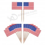 50x Amérique cure-dents Mini drapeau papier bâtonnets fête cocktail USA drapeau cure-dents