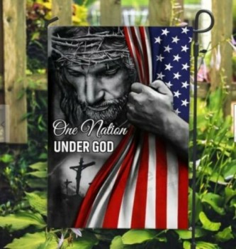 Eine Nation unter Gott Amerika Gott Jesus, christliche Flagge, Garten Hof Flagge