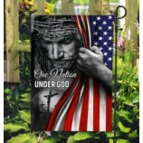 Une nation sous Dieu Amérique Dieu Jésus, drapeau chrétien, drapeau de cour de jardin