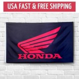 Honda мотоцикл черный флаг 3x5 футов баннер логотип HRC автомобильное гоночное шоу настенный знак