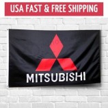 미쓰비시 로고 3x5 ft 플래그 HKS JDM Ralliart 3000GT 랜서 EVO 자동차 차고 배너