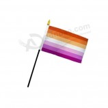Lesbienne coucher de soleil 4 « x 6 » Pride à la main Drapeaux LGBTQ Pride à main Drapeau de bureau