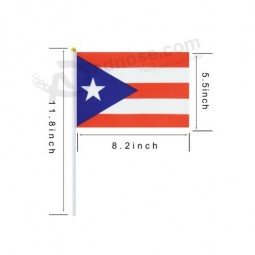 25 Pack Hand Held Small Mini Flag Puerto Rico Flag Puerto Rican Stick Flag Ro