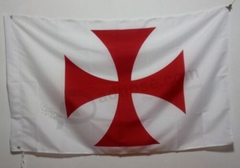 3'X5' Bandiera Banner Cavaliere Massonico Bandiera Templare Gommini in ottone 90*150cm
