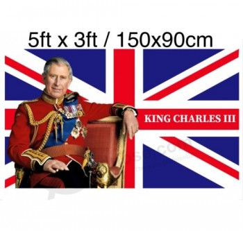 Coronación del rey Carlos Union Jack Bunting Banner Decoraciones de fiesta decoración de tela