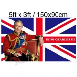 Roi Charles Couronnement Union Jack Bunting Bannière Décoration de fête décor de tissu