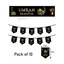 Neu Umrah Mubarak schwarz Set Banner Wimpelketten Ballon dekorativer Wandbehang 2023