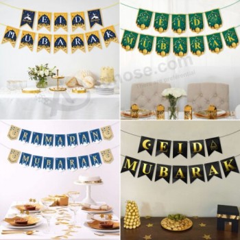 Eid Mubarak Banner Ramadan Hangende Slingers Islamitische Partij Decoraties