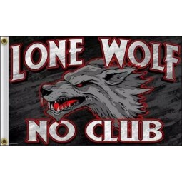 Lobo Solitario No Club 3x5 Pies 2006 Bandera Cartel Banner Motocicleta Motociclista