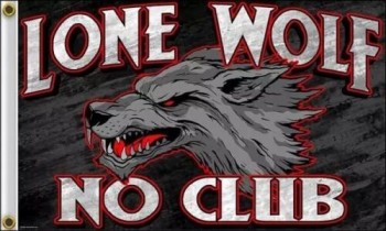 Lone Wolf No Club 3x5 Feet 2006 Flag Poster Banner Motorfiets Biker