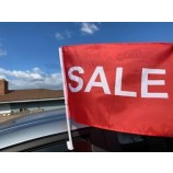 CAR DEALER SUPPLIES 100 pc Pack Car Window Clip On Flags SALE (Red/White)