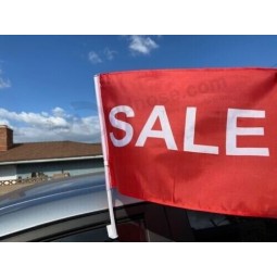 FORNITURE CONCESSIONARIO AUTO 100 pz Pack Auto Window Clip On Bandiere VENDITA (Rosso / Bianco)