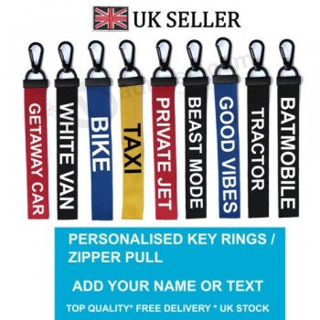Portachiavi DRIVE personalizzato Portachiavi Bagagli Nome personalizzato Testo Tag Zipper Pull