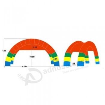 팽창식 무지개 쌍둥이 아치 26.25ftx13ft 팽창식 광고 아치 + 송풍기