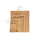 Sacs en papier brun et blanc avec poignées Porte-cadeaux et fête / Poignée torsadée