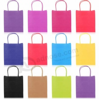 Gift Bags Kraft Paper Carrier Present Handles Wedding Birthday Bag Small 21cm