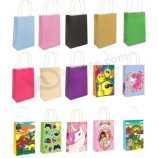 Papieren Feest Handvat Gift Bags Gedraaide Handvatten Verjaardag Traktatie Taart Huwelijksgeschenken